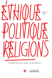 Ethique, politique, religions. 2013, n°3