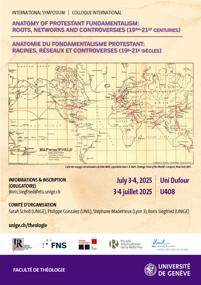 Affiche du colloque "Anatomie du fondamentalisme protestant"